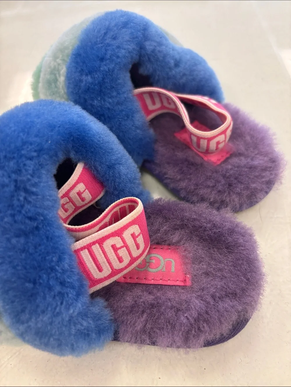 UGG Rainbow Fluff kids Slide shoes